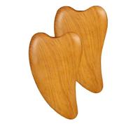 OSOLADY Planche de Massage Visage en Bois 2pcs, Outil de Massothérapie Rond, Facile à Tenir et Confortable pour Soin du Visage et Voyage