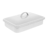 OSOLADY Plaque de Cuisson en Émail Blanc 24x16 Cm Multifonctionnelle pour Pâtisserie et Rôtissage, Conductrice de Chaleur Rapide, Résistante la Rouille, pour Desserts et Goûters