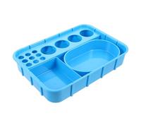 OSOLADY Plateau de Distribution de Remède, Plateau de 6s, Plastique Bleu, Compartimenté Intégré, Empilable Verticalement, pour Salles de Perfusion et Tournées Hospitalières