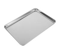 OSOLADY Plateau Inox Rectangulaire 40,5 X 30,5 CM Épais, Plateau Métallique de Service pour Assiettes à Portions Lors de Fêtes et Repas Partagés