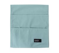 OSOLADY Pochette de Rangement Bleu pour Accoudoir de Canapé en Coton Poche Multifonctionnelle 4 Compartiments, Réutilisable et Facile à Nettoyer pour Canapé