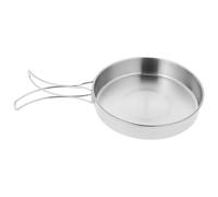OSOLADY Poêle à Frire Portable en Acier Inoxydable, Mini Poêle Carrée 18 Cm Antiadhésive pour Camping et Randonnée, Ustensile Cuisine Léger Multifonction pour Cuisson Extérieure