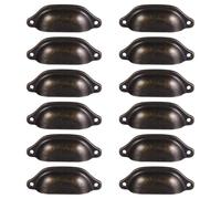 OSOLADY Poignée de Tiroir en Fer Noir Vintage Coquillage 12 Pièces