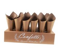 OSOLADY Porte-confettis de Mariage en Papier Kraft, Cônes de Pétales de Rose Séchés sans Odeur, 1 Set pour Décoration de Fête d'anniversaire et Enterrement de Vie de Jeune Fille