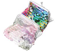 OSOLADY Portefeuille À Paillettes 2 Pièces Compact avec Serrure Kiss pour Pièces Clés Et Notes Femmes Et Filles Style Quotidien