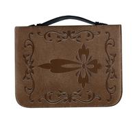 OSOLADY Sacoche pour Bible avec poches intérieures : Sacoche de voyage compacte pour Bible avec fermeture éclair et poignée - Étui à livre ancien pour l'église catholique