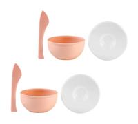 OSOLADY Set de 2 Bols en Silicone pour Masque Visage DIY Couvercle et Spatule, Bol Mélangeur Facile à Stocker, Multi-fonctionnel pour Soins du Visage