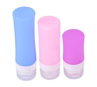 OSOLADY Set de Bouteilles Rechargeables en Silicone pour Voyage, 3 Bouteilles Souples Faciles à Transporter Résistance Froid, pour Déplacements
