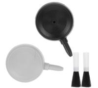 OSOLADY Souffleur D'air à Bulbe Plastique 2pcs Gris Clair et Noir Brosse Douce, Kit de Nettoyage Objectif Appareil Photo, Souffleur de Poussière pour Capteur, Clavier et Électronique