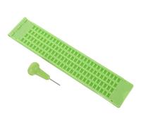 OSOLADY Stylet Braille Plastique pour Écriture Aveugle, Tablette à Doigts 4 Lignes 28 Cases, Outil Portable pour Malvoyants et Aveugles, Plaque D’écriture Braille Pratique et Légère