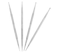 OSOLADY Stylo Applicateur de Strass pour Ongles 4pcs en Acier Inoxydable à Double Embout Argenté pour Manucure et French Tips, Accessoires Essentiels pour Nail Art