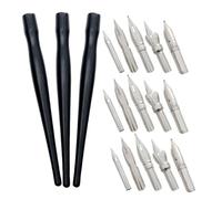 OSOLADY Stylos à Tracer Prise en Main Confortable Set de 3 et Corps en Plastique Noir avec Pointe en Acier Inoxydable pour Dessin pour Aquarelle et Calligraphie