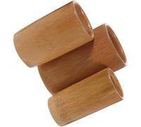 OSOLADY Tasses de Massage en Bambou 3pcs pour Ventouses, Pot Rond sans Bavure Modèle Antidérapant, Accessoires Fiables pour Thérapie Corporelle et Relaxation