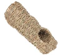 OSOLADY Tunnel en Paille Beige à Cinq Trous pour Chinchillas et Cochons d'Inde, Jouet de Cachette Jeu pour Cage d'animaux Petits