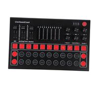 OSOLADY Voice Changer Portable Sound Card Live Sound Mixer Compatible Multi-Platform Streaming with LED Lights for DJ Podcast Karaoke