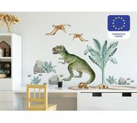 Osomhome Stickers Muraux Enfants Motif: Dinosaures (180x120cm) - Autocollant Mural - Decoration Chambre Bebe - Deco Chambre Enfant Fille & Garcon - T-Rex os3269