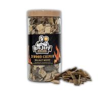 OsoRetail Big Jeff Wood Chips Noyer 550 g | Copeaux de bois de noyer 100 % naturel pour fumer dans barbecue, smoker et grill | fumée intense pour bovin et chasse