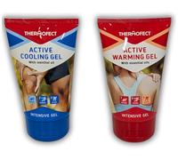 OsoRetail Pack Thermofect 2 × 150 ml Gel actif rafraîchissant au menthol + Gel actif chauffant intensif aux huiles essentielles Soulagement musculaire avant, pendant et après le