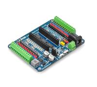 OSOYOO Carte de dérivation Pro Micro Shiled - LED d'état GPIO, protection d'alimentation, ports de capteur/servo à 3 broches, alimentation indépendante 5 V/2 A, bornes à vis pour des connexions