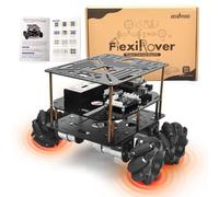 OSOYOO FlexiRover Kit de voiture robot pour Arduino Mega2560 avec carte d'extension WiFi - 520 moteurs, roues Mecanum, carte moteur à 4 roues motrices, batterie et chargeur, châssis personnalisable