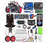 OSOYOO Model-3 V2.0 DIY Robot Car Kit for Arduino - Basic Board, Motor Shield, Line Tracking, Ultrasonic Sensor, Bluetooth, IR Remote Control - Battery and Charger Included