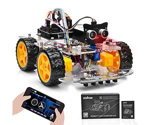 OSOYOO Starter kit per Auto Robot for Arduino UNO : STEM Remote Control App Educational Motorized Robotics for Building, Programming & Learning How to Code | IOT Mechanical DIY Coding for Kids Teens