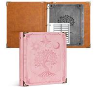 Ospelelf Classeur rond à 3 anneaux de 2,5 cm pouvant contenir 200 feuilles de papier de taille 21,6 x 27,9 cm, classeur en cuir avec poches pour album photo, organisateur de documents et histoire