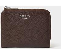 Osprey London Osprey London Brown The Core Medium Leather Zip Matinee Purse
