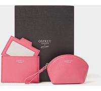Osprey London Osprey London Pink The Neptune Leather Mirror Card Holder & Small Pouch