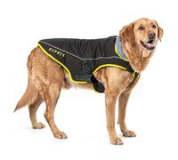 Osprey Manteau pour Chien en Polaire Sherpa réglable résistant à l'eau avec Bordure réfléchissante, accès Pratique à la Laisse, Noir, Taille M