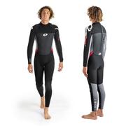 Osprey Origin combinaison 3 mm intégrale homme été néoprène 3/2 mm pour surf, bodyboard et sports aquatiques,Noir/Gris/Rouge,XXL