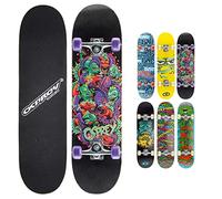 Osprey | Skateboard Complet 78,7 x 20,3 cm, Double Kick 9 Plis en érable Chinois pour Enfants, Adolescents, Adultes et débutants, Piranha, Plusieurs Designs