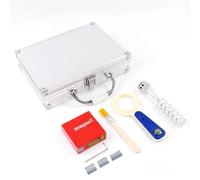 OSPSHPG Crayon À Peinture, Testeur D'adhérence À Quadrillage avec Boîte De Rangement en Aluminium, Kit De Testeur D'adhérence À Quadrillage avec Lames De 1 Mm/2 Mm/3 Mm Et Loupe, pour Laboratoire