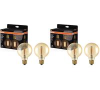 Osram 1906 Édition Vintage, E27-base, verre doré,Blanc chaud (2400K), 725 Lumen, Remplacement de la traditionnelle 55W-Ampoules 2-Pack (Lot de 2)