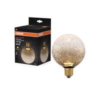 OSRAM 4099854608445 Decor LED Flat Lamp 3.5W 827 E27 Non-Dim in Cracked Glass Brown, Plastics, 3.5 W, Marron, Round Sphere