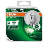 Osram Ultra Life H4, Lampe De Phare Halogène, 64193ult-Hcb, 12v Véhicule De Tourisme, Boîte Duo (2 Pièces)