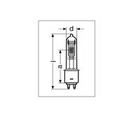 Osram Ampoule halogène 64716 HX600 GKV 600W 230/240V Douille G9.5 300h