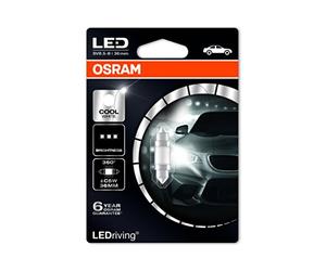 OSRAM 6498CW-01B Ampoules FESTOON C5W 6000K SV8.5-8 1W 12V LEDriving, 36 mm White
