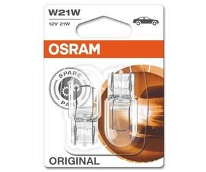Osram 7505-02B Lampes Matériel d'Origine dans une Emballage Transparente Catégorie ECE W21W, 580/383 W, Blister de 2 Pièces