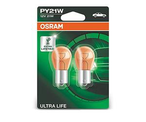 Osram 7507ULT-02B Ampoules P21/5W BAY15D ULTRALIFE, Set de 2, Blister double