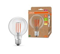 OSRAM Ampoule LED à économie d'énergie, globe à filament, E27, blanc chaud (3000K), 4 watts, remplace une ampoule de 60W, très efficace et économe en énergie, pack de 6