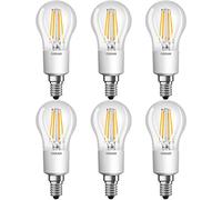 Osram Ampoule LED Filament, Forme sphérique, Culot E14, Dimmable, 4,5W Equivalent 40W, 220-240V, claire, Blanc Chaud 2700K, Lot de 6 pièces