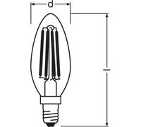 Osram Ampoule Led Flamme Clair Filament 4w=40 E14 Chaud
