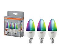 Osram Ampoule LED SMART+ B40 RGBW E14, pack de 3, forme de bougie