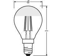 Osram Ampoule Led Sphérique Clair Filament Mirror Or 4w=37 E14 Chaud
