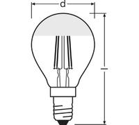 Osram Ampoule Led Sphérique Clair Filament Mirror Or 4w=37 E14 Chaud
