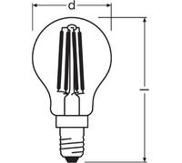 Osram Ampoule Led Sphérique Clair Filament Variable 6.5w=60 E14 Chaud