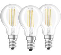 Osram - Lot de 3 Ampoules LED Filament Sphérique - Culot E14 - 4 W Equivalent 40 W - Blanc Froid 4000K