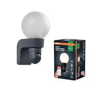 OSRAM Applique extérieur SMART+ avec caméra,culot E27,fonction track & trace,diffuseur en verre robuste,haut-parleur intégré,carte mémoire,technologie WiFi intelligente,longue durée de vie, IP44