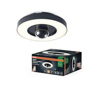 OSRAM Applique extérieur SMART+ + caméra, blanc chaud 3000K, boîtier en polycarbonate de haute qualité gris foncé, haut-parleur intégré, carte mémoire, technologie WiFi intelligente